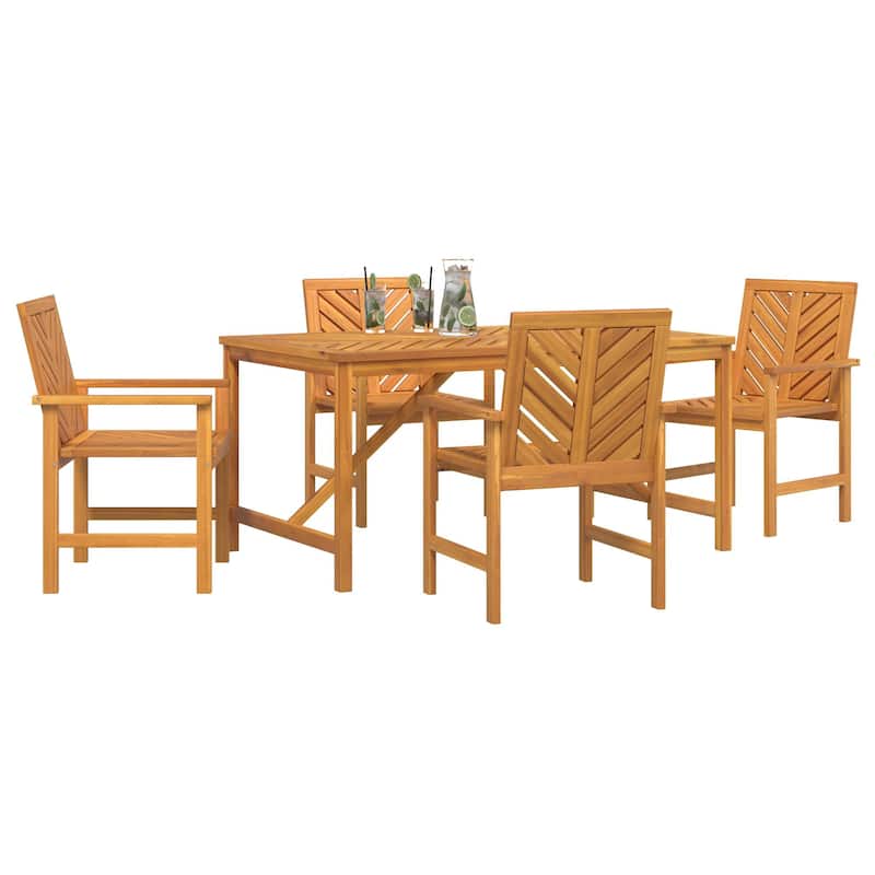 vidaXL 4 Piece Garden Dining Set Solid Wood Acacia - 23.2 x 24.6 x 35