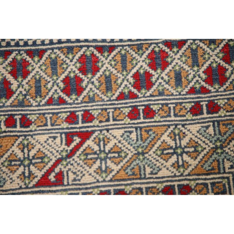 Kazak Accent Rug Hand-Knotted Wool Carpet - 3'5"x 4'10"