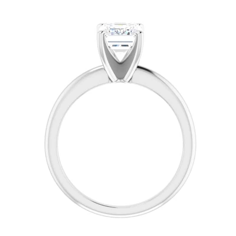 2Ct White Gold Emerald Cut Solitaire Lab Grown Diamond Engagement Ring