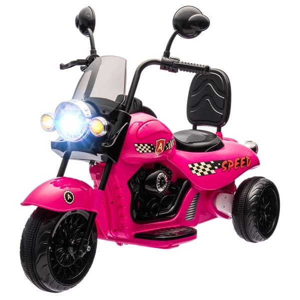 slide 2 of 18, Electric Ride-On Motorcycle for Kids with Three Wheels, Headlights, and Music, Ages 3+ Pink