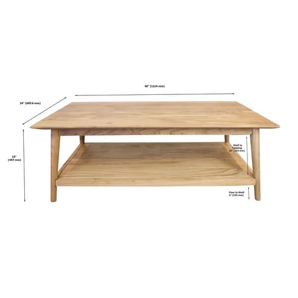 Solid Acacia Wood Coffee Table with Shelf Bed Bath & Beyond 33747185