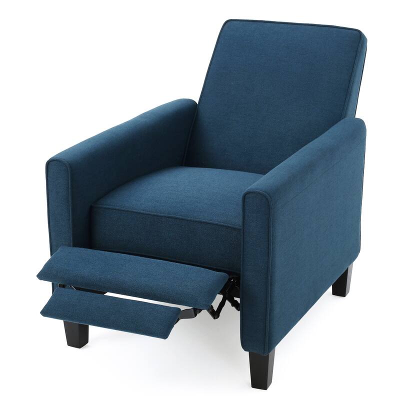 Roomfitters Fabric Push Back Chair for Elegant Home Decor, Navy Blue
