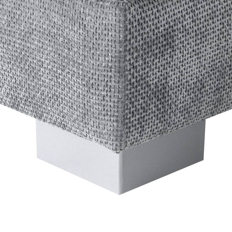 L-Shaped Sectional Sofa with Chaise Lounge, Oversized Chenille Upholstered Sofa, 4 Seater Sofa with 2 Throw Pillows