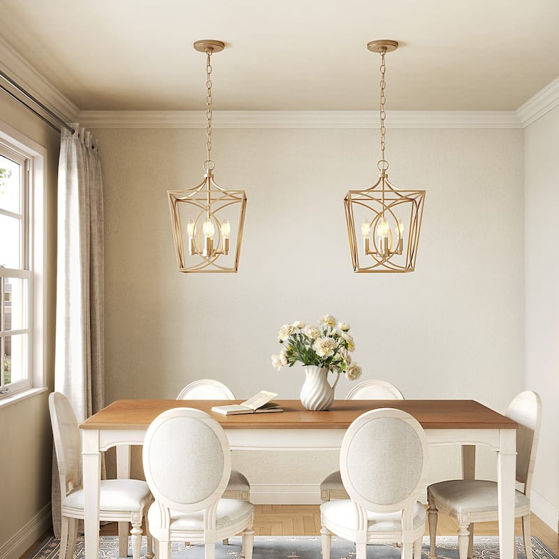 Modern Geometric Metal Pendant Light with Adjustable 60" Chain