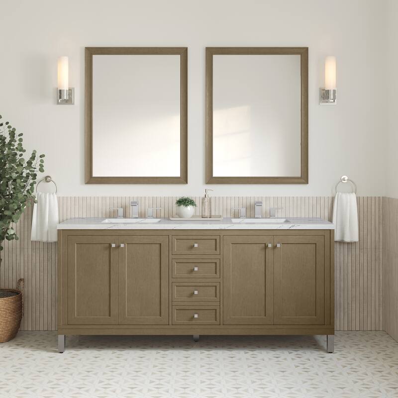 Chicago 72" Double Vanity, Walnut Whisper