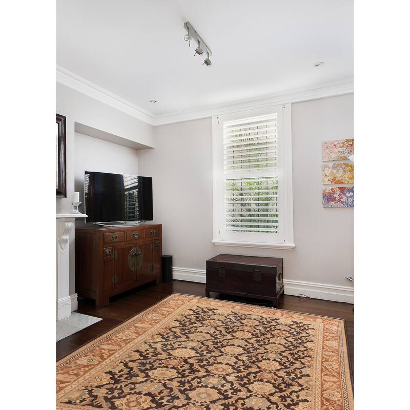 ECARPETGALLERY Hand-knotted Jamshidpour Dark Brown Wool Rug - 8'1 x 10'2