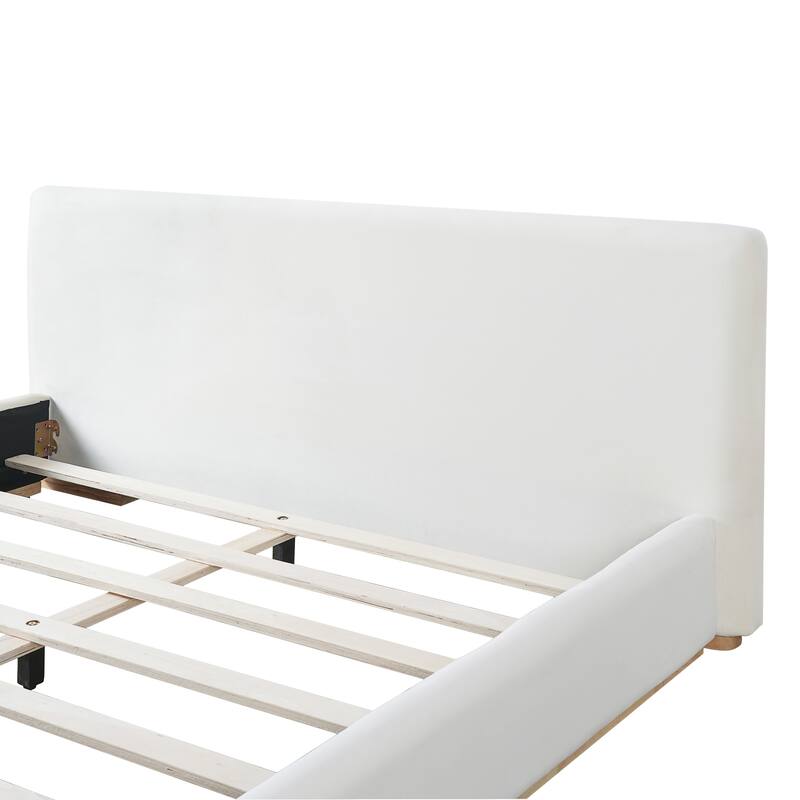 Queen / King Elegant Upholstered Bed with Solid Wood Frame and Durable, Comfortable Design