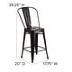 preview thumbnail 6 of 97, 24'' High Metal Indoor-Outdoor Counter Height Stool with Back