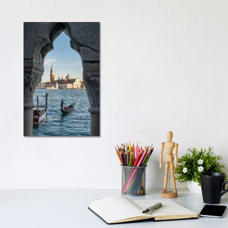 iCanvas "View Of San Giorgio Maggiore And Gondola, Venice, Italy" by Jan Becke Canvas Print - 12x8x0.75