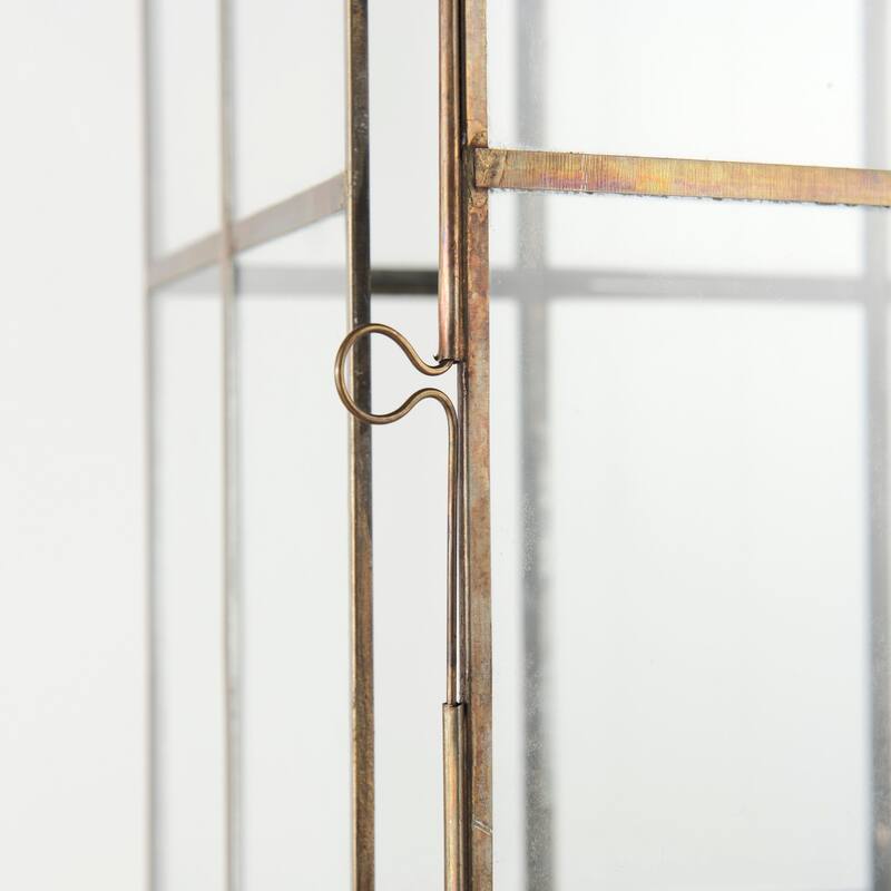 Grimwig Large Gold Metal & Glass Square Candle Holder Lantern