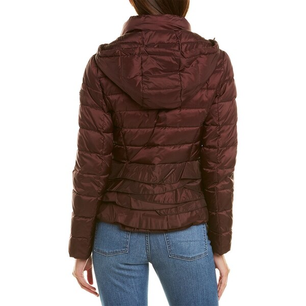 tahari zoey ruffle hem coat