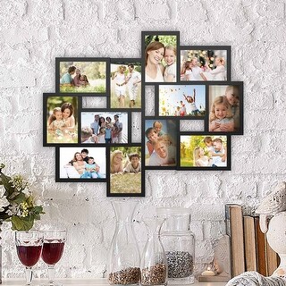 4-Picture Collage Frame For Wall - Black, Holds Four 4x6 Photos, Horizontal Wood Frame With Glass - View #3