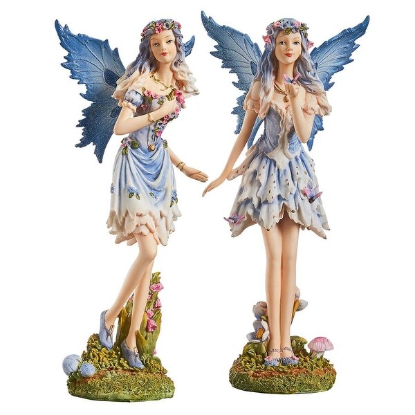 Design Toscano Poppy and Meadow the Windforest Fairies Statue Collection: Set of Two