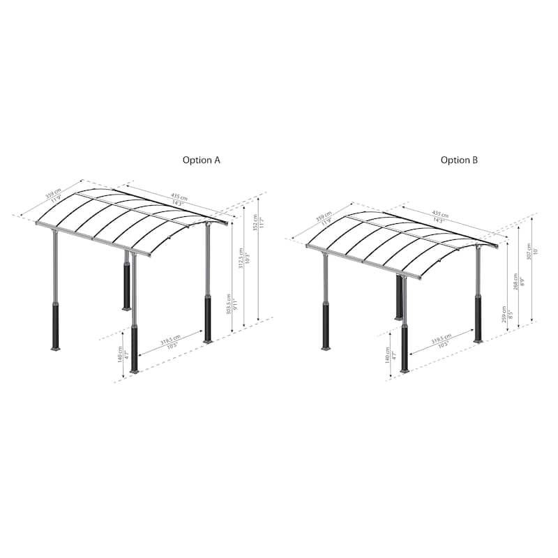Alpine 12 ft. Gray RV Carport and Boat Shelter