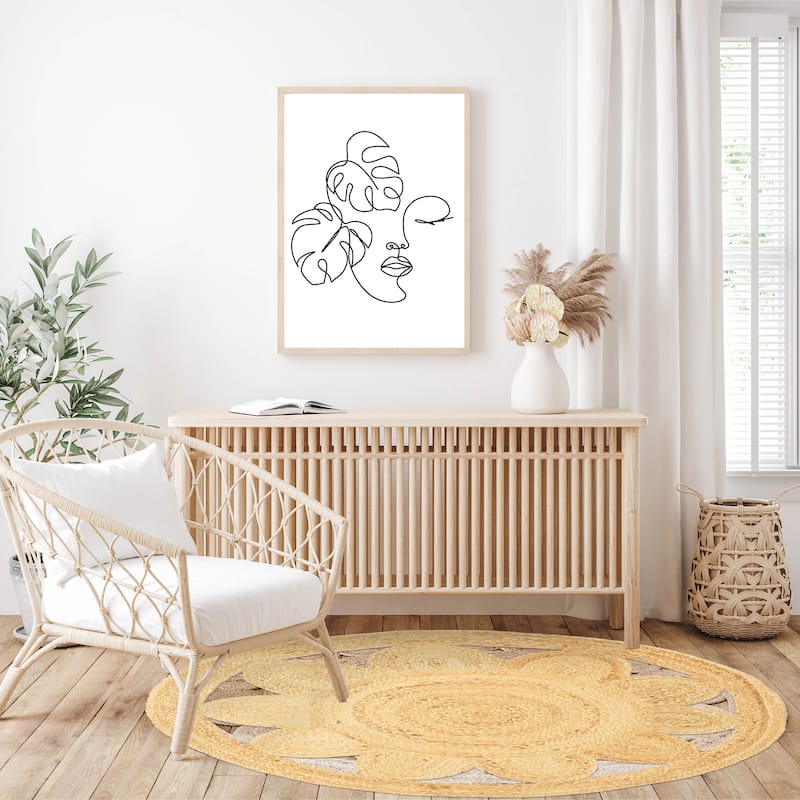 ECARPETGALLERY Braided Weave Palas Denizli Tan Jute Rug - 3'2 x 3'2