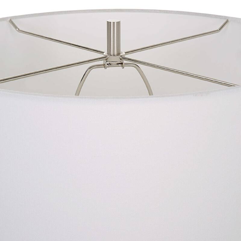 Marble Table Lamp with Hardback Drum Shade - 32" - White