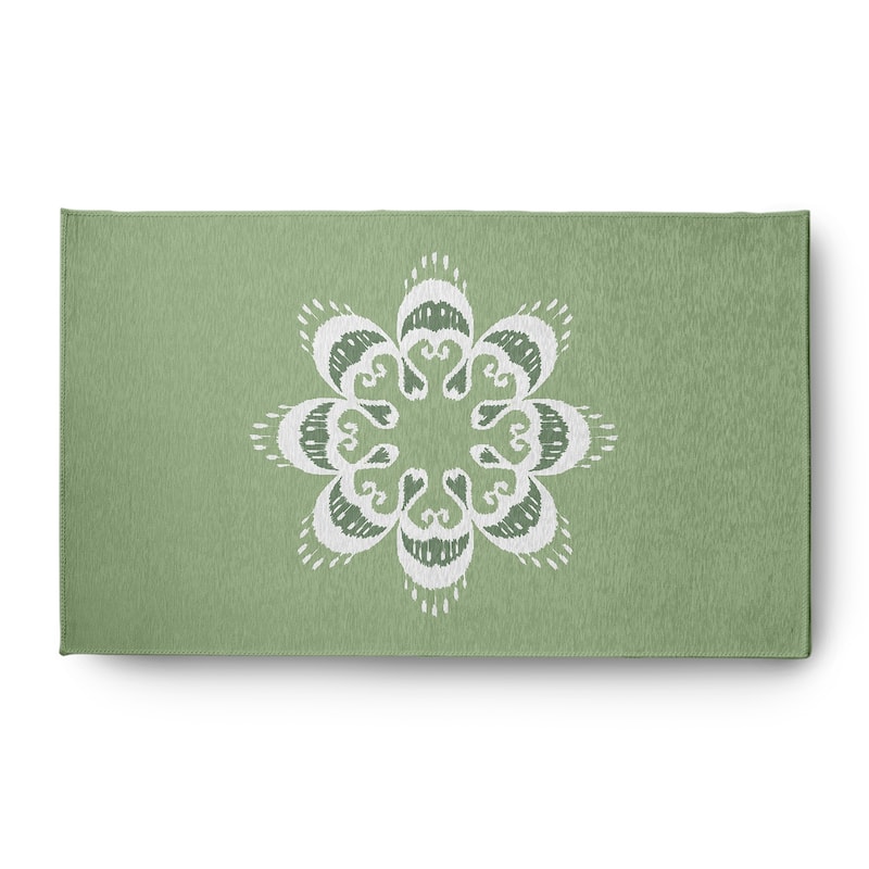 Ikat Mandala Chenille Rug - Sage Green - 3' x 5'