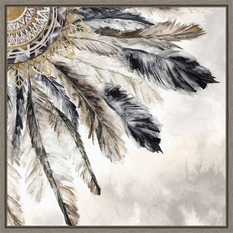 Necklace of Feathers III by Eva Watts Framed Canvas Art