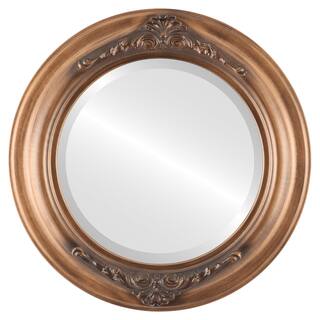 Winchester Framed Round Mirror in Sunset Gold