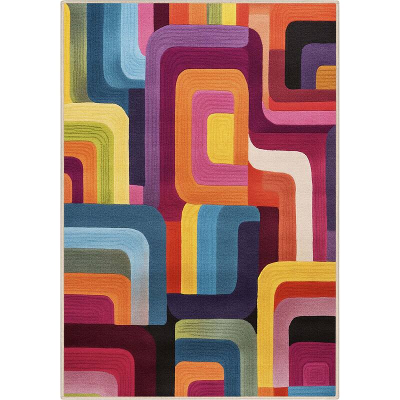 Well Woven Apollo Whispers Modern Abstract Multicolor Low Pile Rug