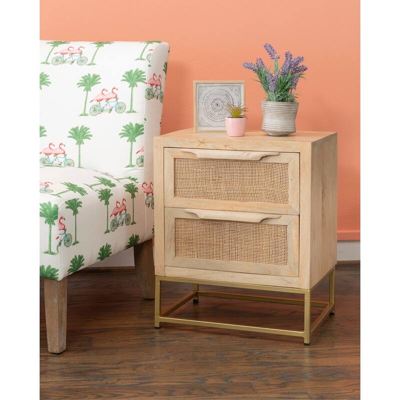 Linon Spence Two Drawer Cabinet - Natural
