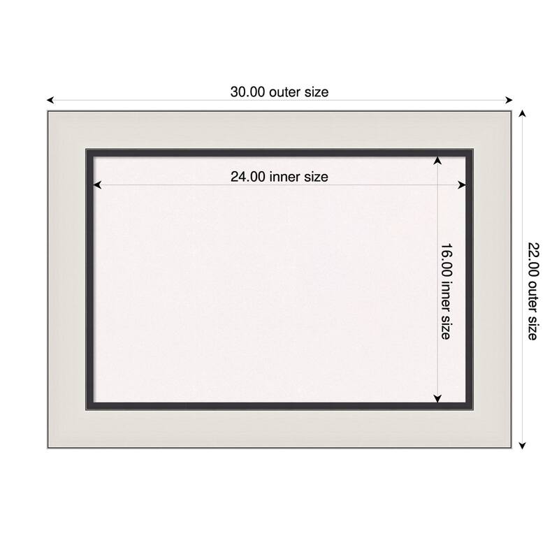 Ellie Silver Black Framed Cork Board - Bulletin Board, Organization Board, Pin Board - White - 30 x 22 in