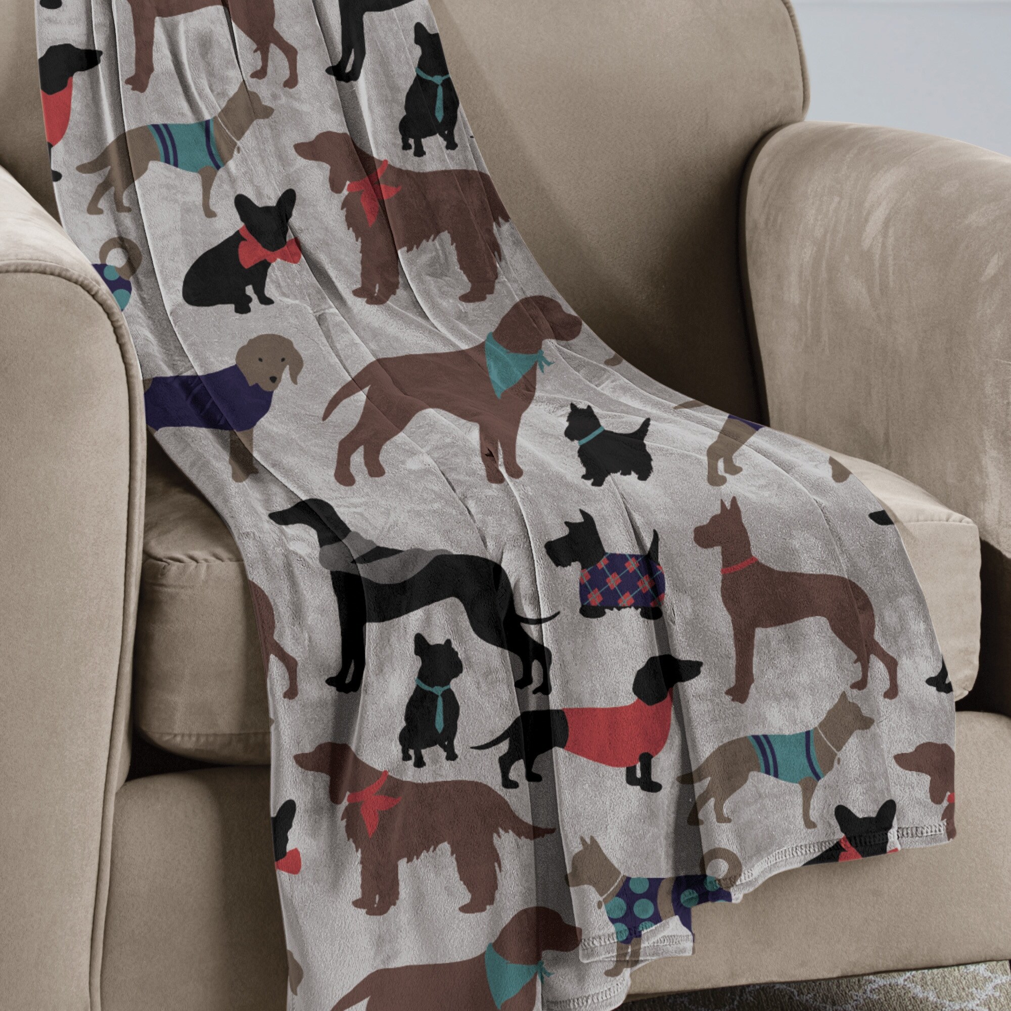 dog themed throw blankets