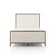 preview thumbnail 9 of 16, 247 Shop At Home Lalia Modern Beige Upholstered Hammered Metal Panel Bed