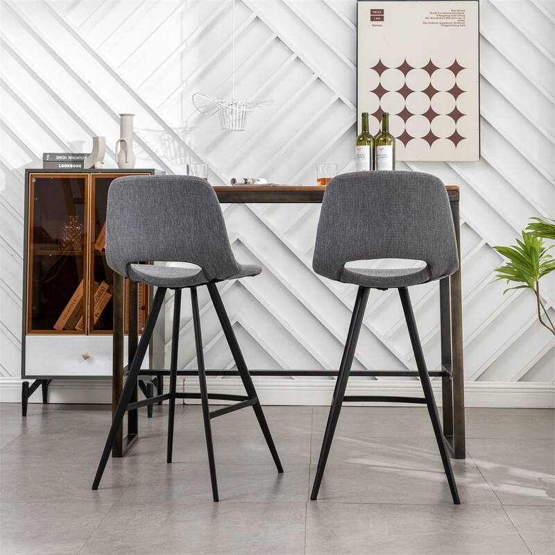 Fabric Kitchen Counter Height Stools (Set of 2)