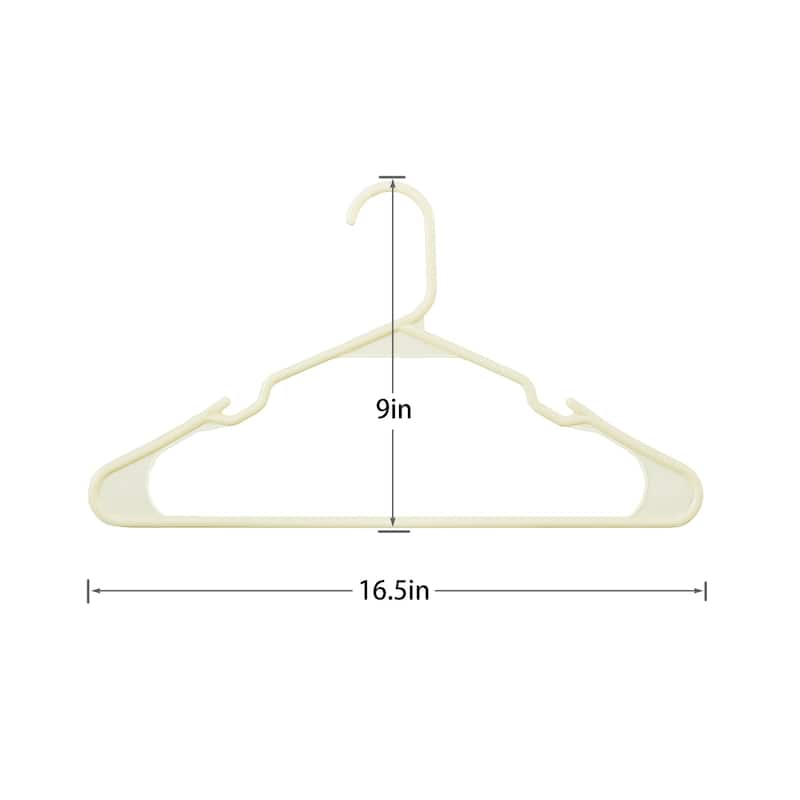 Javlergo 25/50 Pack Plastic Hanger, Space Saving Sturdy Heavy Duty Clothing Notched Hangers