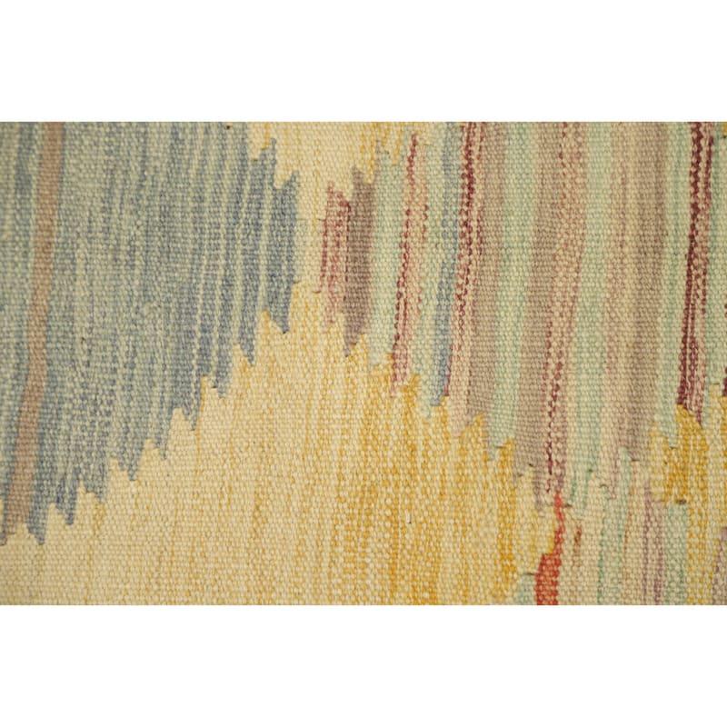 Hand Woven Oriental 100% Wool Carpet Southwestern Tribal Multi-Colored Kilim Area Rug - 5' 4'' X 3' 3''