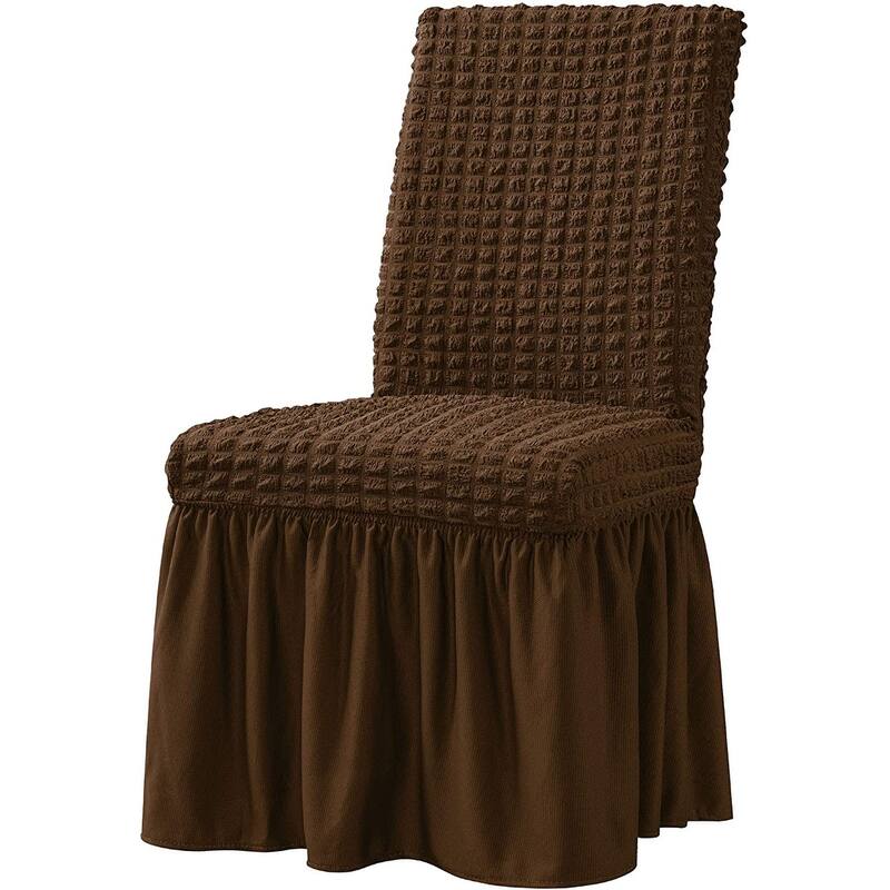 Subrtex Set-of-2 Stretch Dining Chair Cover Ruffle Skirt Slipcovers
