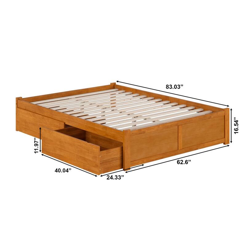 Concord Platform Bed with Footboard and Storage Drawers