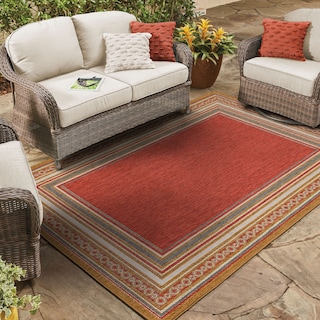 Mohawk Home Indoor/Outdoor Cannon Stripe Border Patio Area Rug