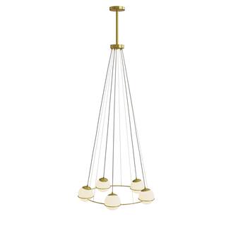 Arissa 5 Light Glass Mid-Century Modern Gold Chandelier - 32 x 78
