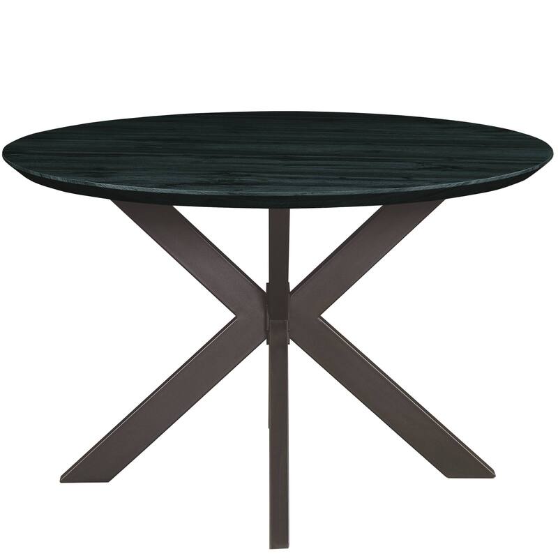 5-Piece Dining Set with Folding Chairs and Round Dining Table Lawrence Collection by LeisureMod