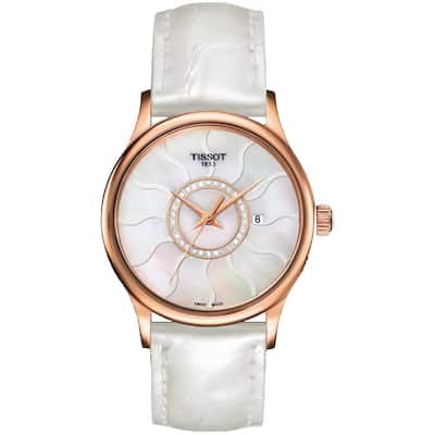 Tissot Women's T-Gold White MOP Dial Watch - T9142104611600 - White MOP - 6 (36)