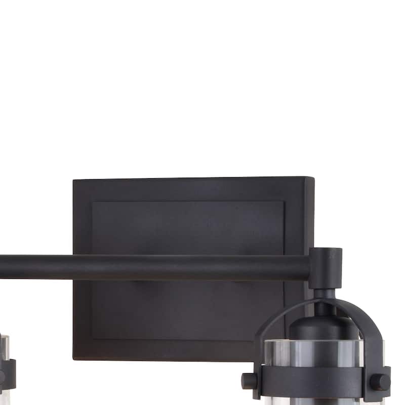 Mason Farmhouse Black Bathroom Vanity Light Fixture Clear Glass