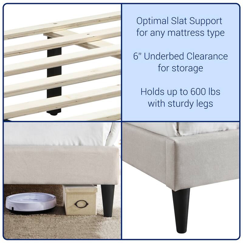 Grace by Ovis Upholstered Button-tufted Platform Bed Frame