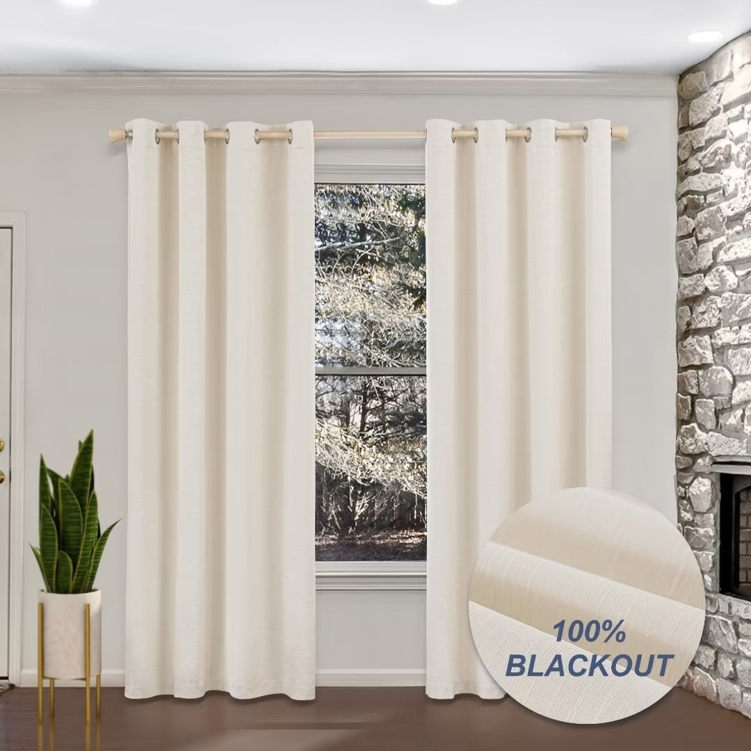 Blackout Cotton Blend Grommet Curtain Pair (2 panels)