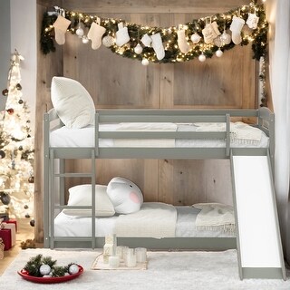 Twin over Twin Bunk Bed with Convertible Slide and Ladder - Bed Bath ...