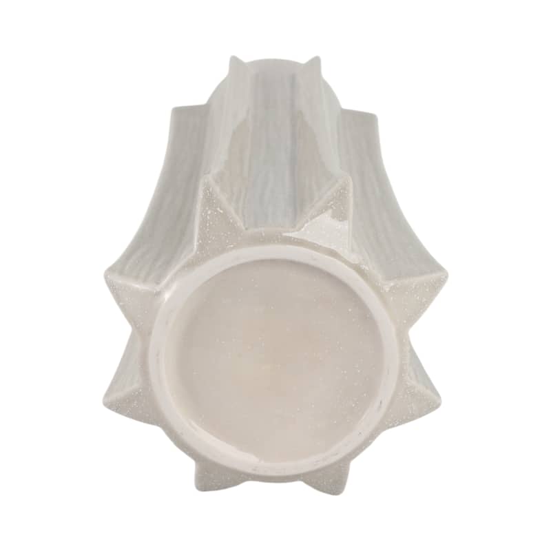 Ceramic Vase with Sculptural Swirl Design and Textured Detailing
