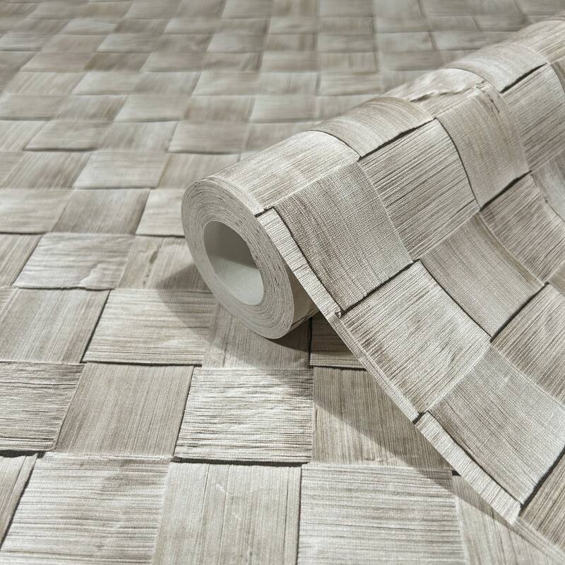 Galerie Wallcoverings Woods and Wicker Collection 3D Rattan Weave Optics Matte Finish Vinyl on Non-woven Wallpaper Roll