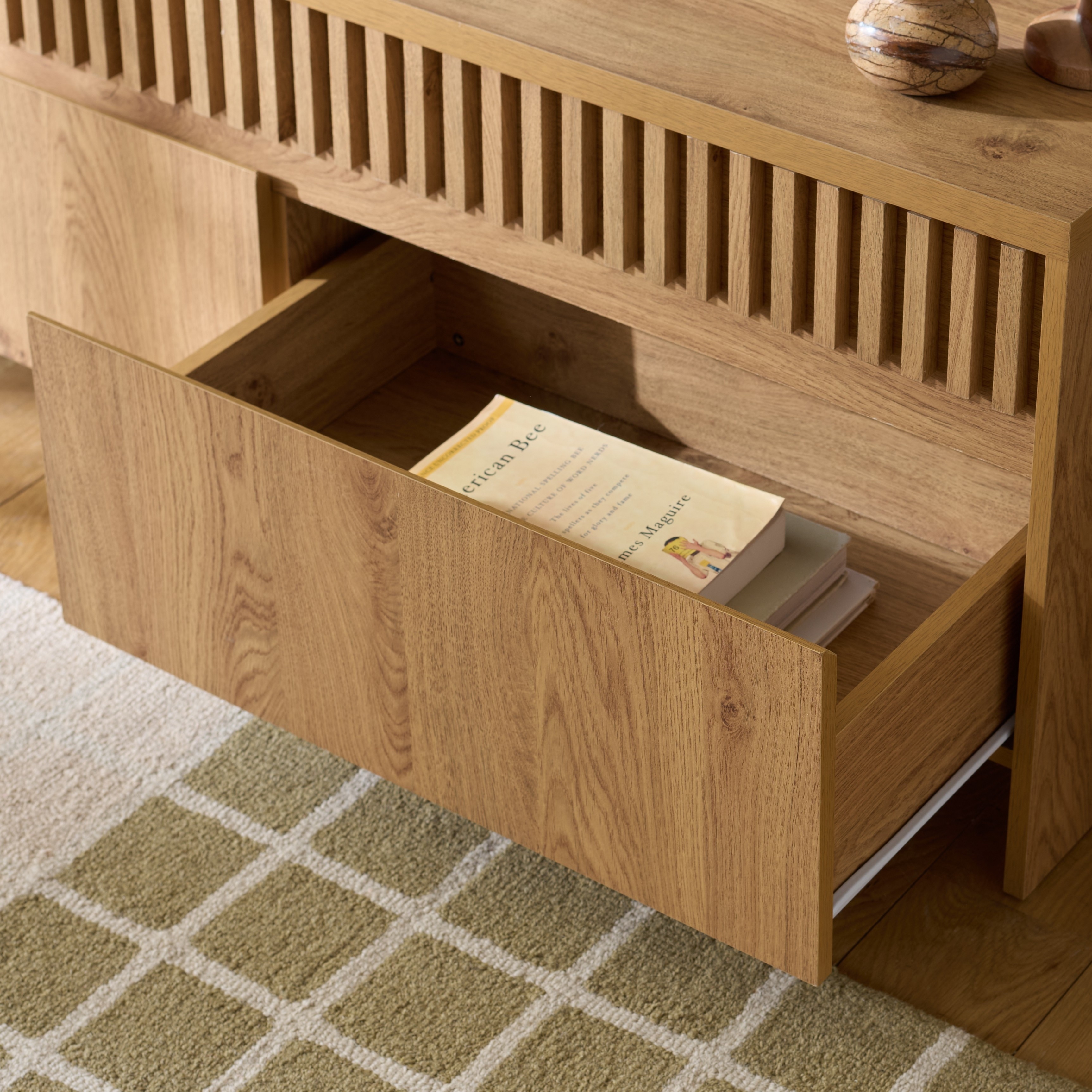 MASA SAFAVIEH Masa 3-Drawer Entertainment Media Console for TVs up to