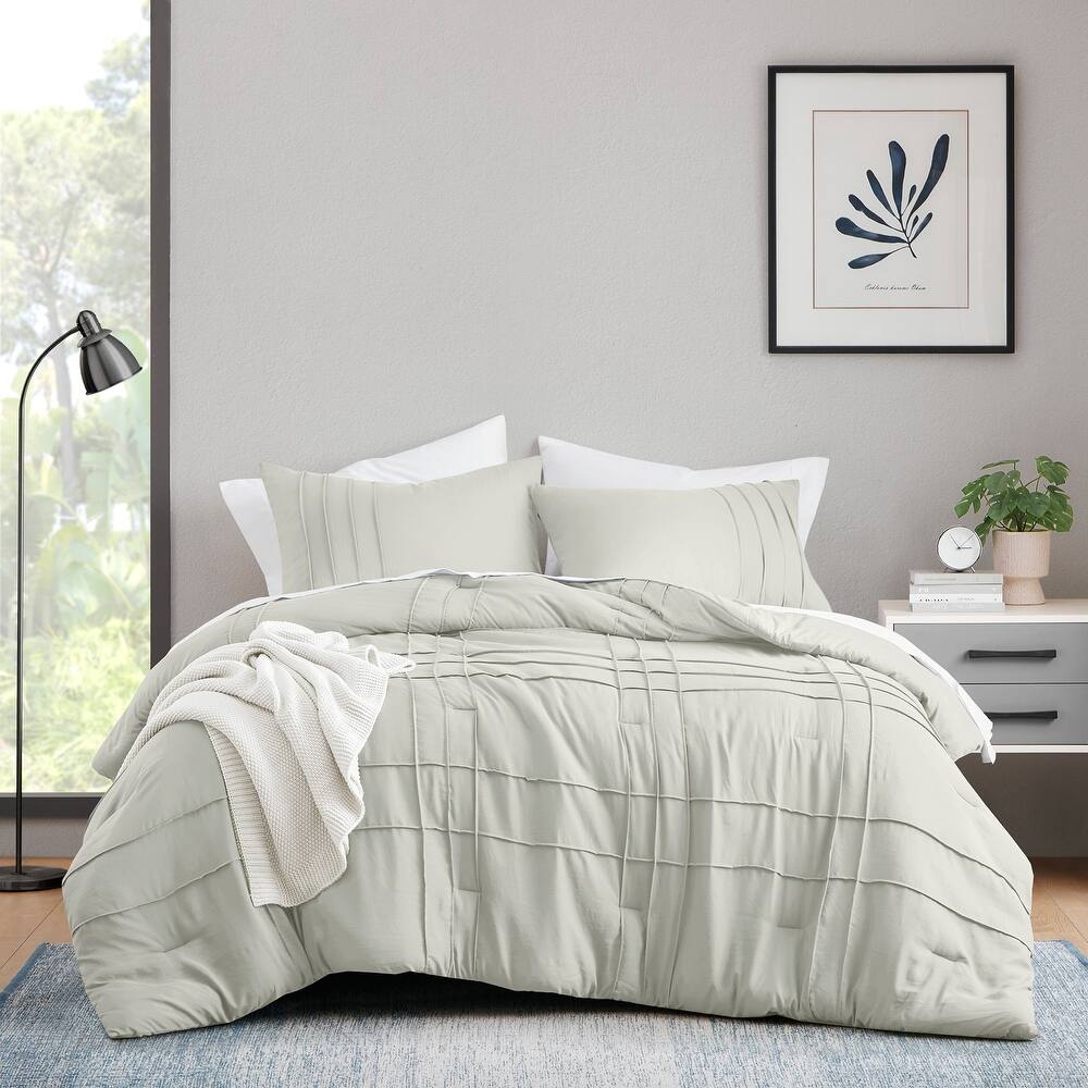 Chelsea Square Evans Pinch Pleated Soft Washed Boho Comforter Set