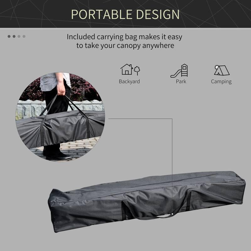 Adjustable Height Pop-Up Canopy Tent with Durable Steel Frame and Sun Protection