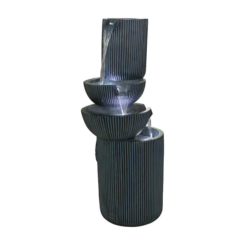 40" H Modern Fountain W/3 Cool White LEDs