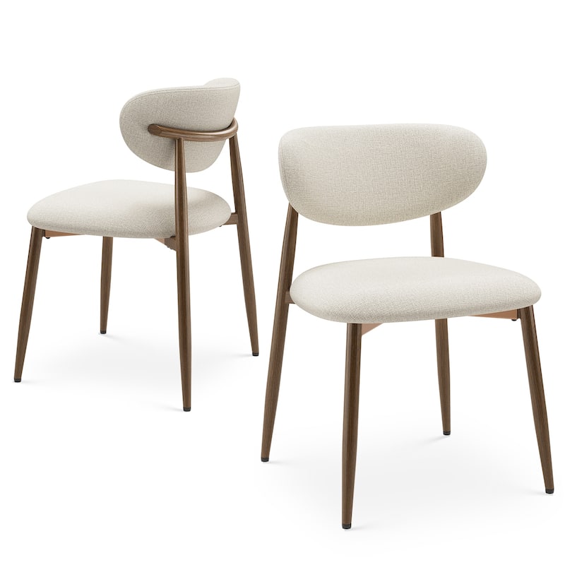 RENEWLINE Mid-Century Modern Tapered Dining Chairs with Upholstered Seat & Iron Frame
