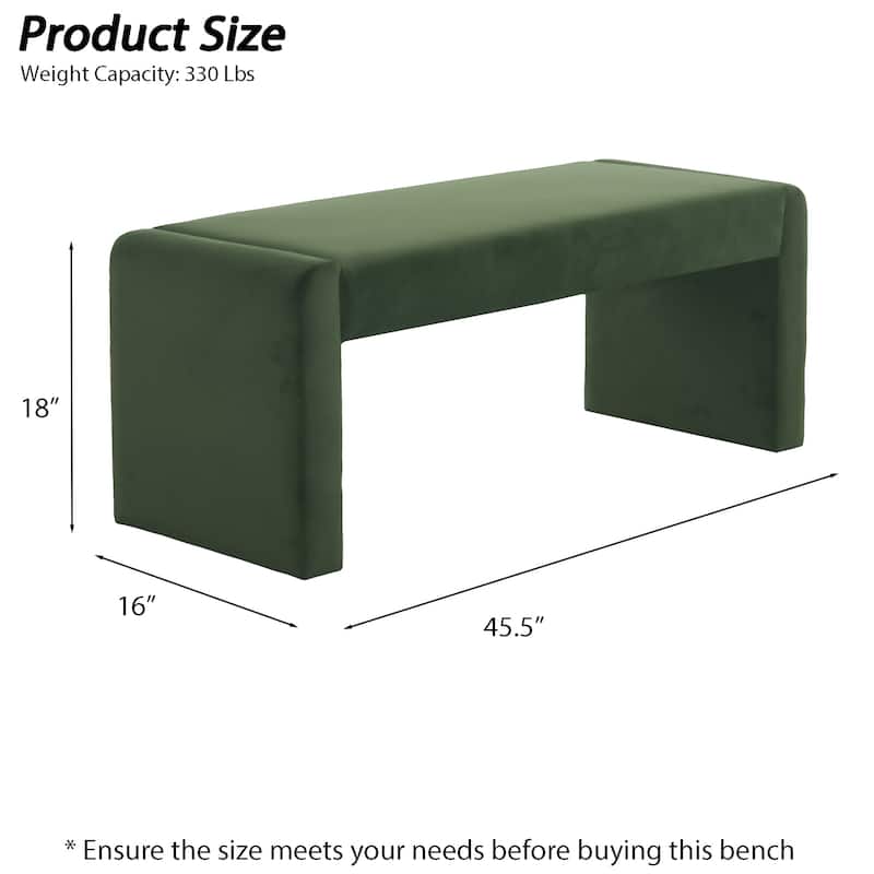 Velvet/Faux Leather Entryway Bench End of Bed Bench Upholstered Modern Window Bench for Dining Room/Bedroom