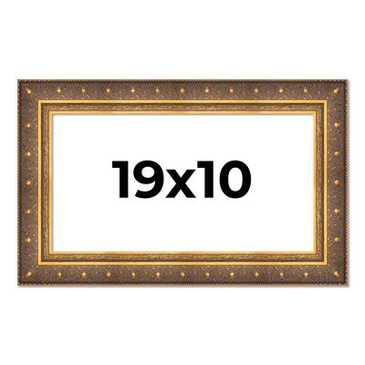 19x10 Frame Vintage Gold Solid Wood Picture Frame | 2.5 Inch Moulding